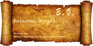 Beleznai Virgil névjegykártya